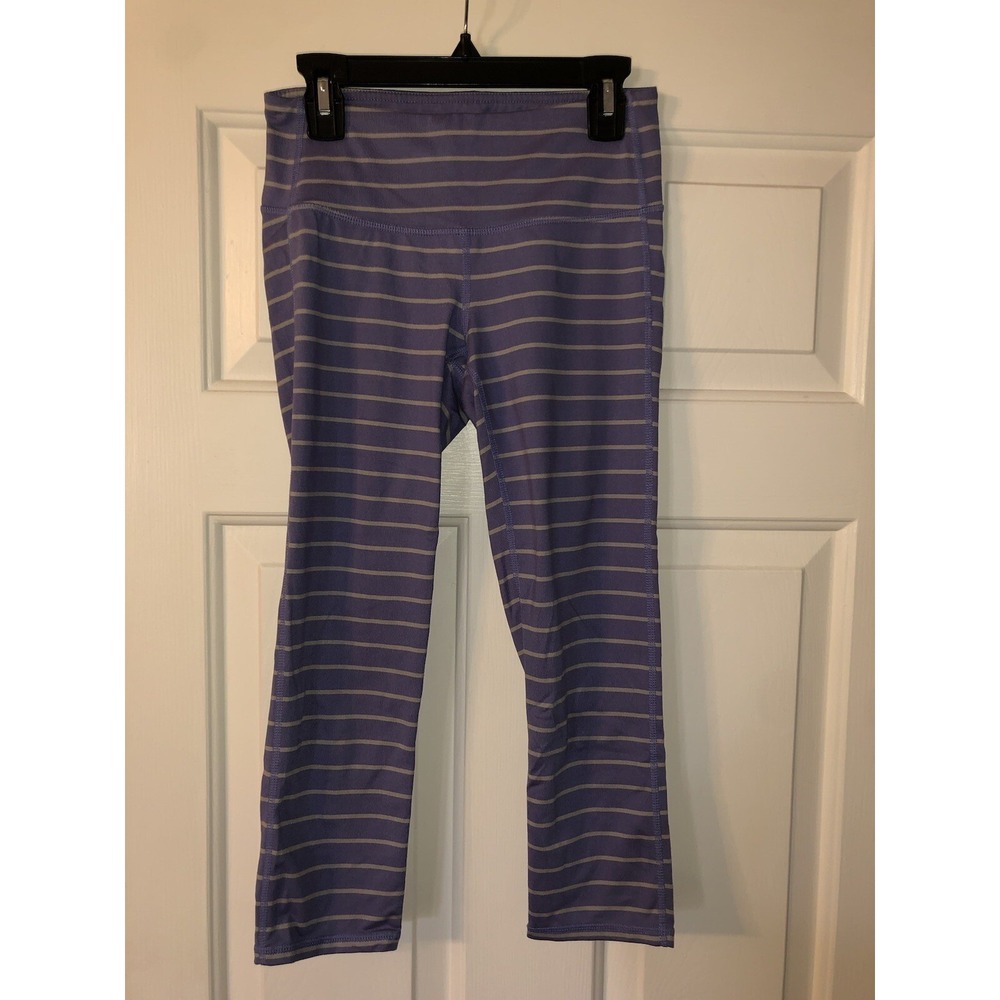 Athleta Capri Leggings Womens Size XS Media Pocket Mesh Paneling Stripes